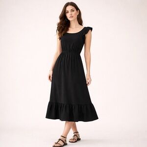 *NWT* BA&SH Voyce Dress Cotton Ruffle Backless Midi Dress